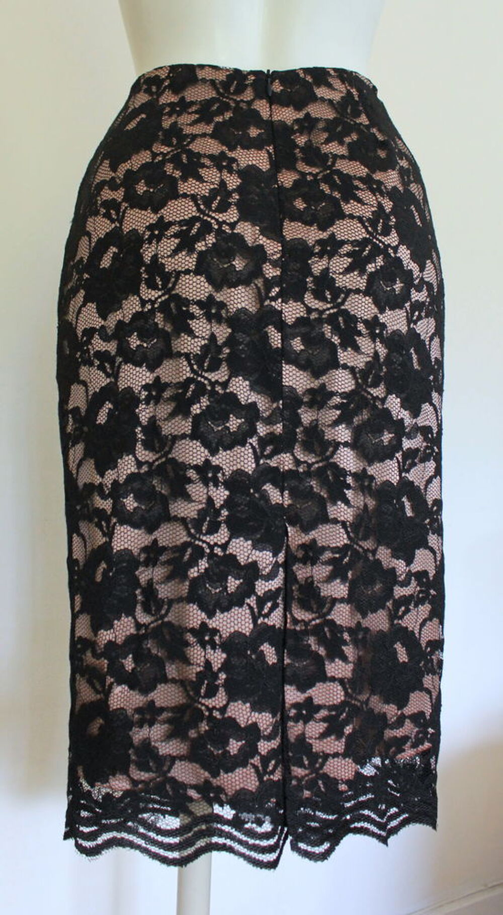 Jupe dentelle noir &amp; beige LES COPAINS T.38 FR Vêtements