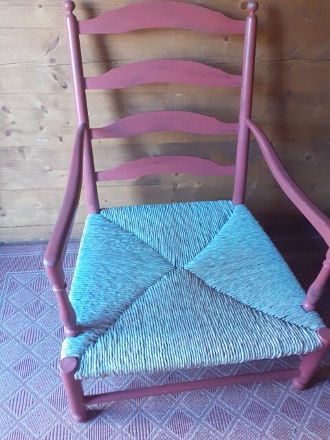 fauteuil hetre et assise paille 95 Domancy (74)