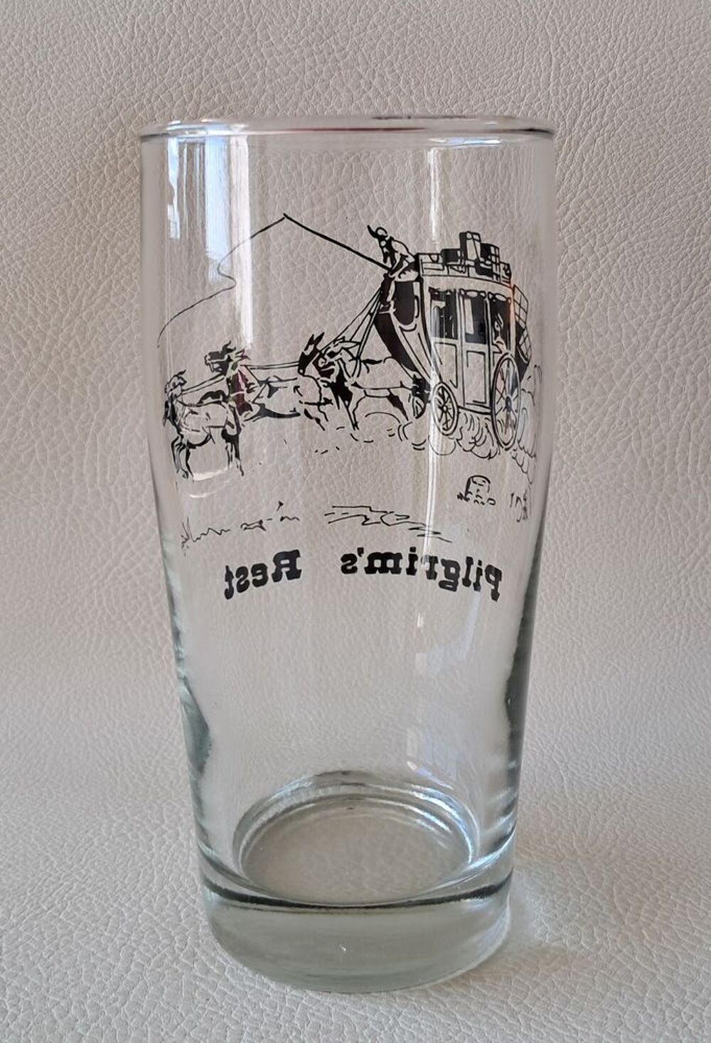 verre &agrave; bi&egrave;re pilgrim's rest d&eacute;cor western diligence 