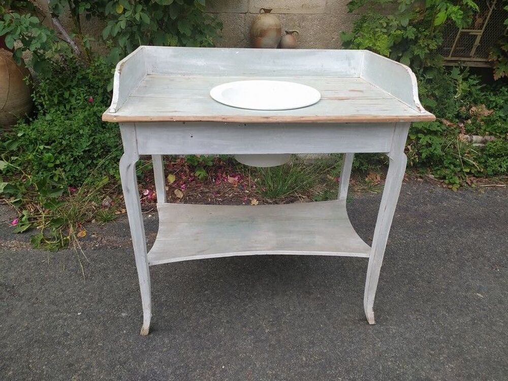 Ancien Meuble Table de Toilette Vasque Fa&iuml;ence Meubles
