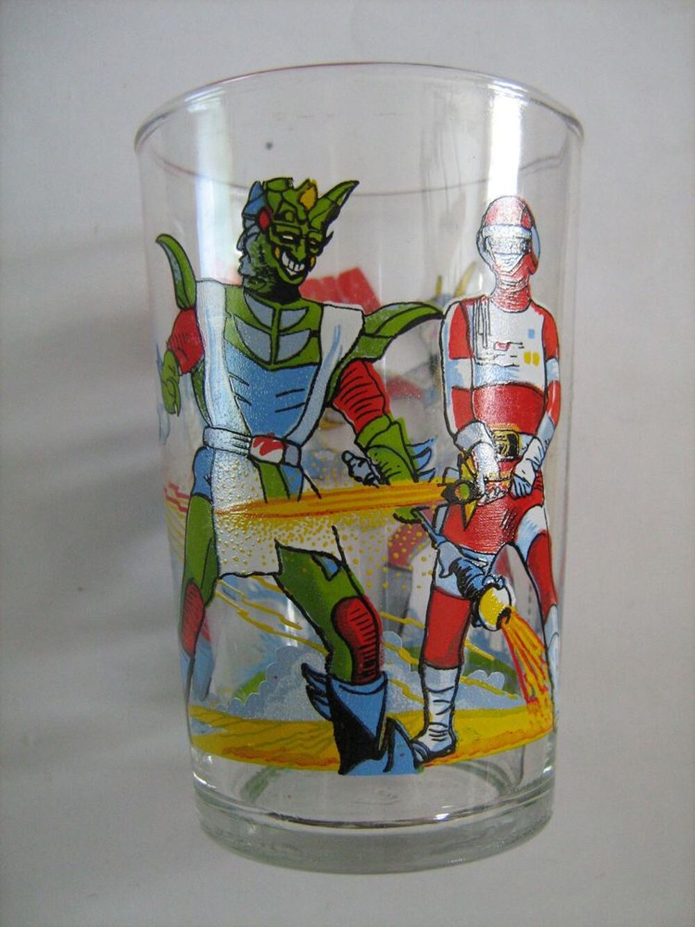 VERRE A MOUTARDE PUBLICITAIRE DECORE BD TV BIOMAN 