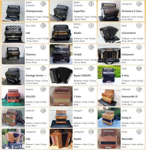 plusieurs accord�ons r�vis�s et garanti un an 1 Arc-sur-Tille (21)