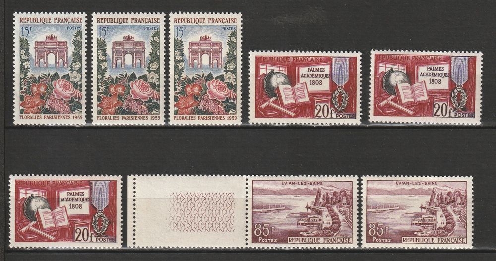 Timbres Neufs ANNEE 1959 simple,double,triple 