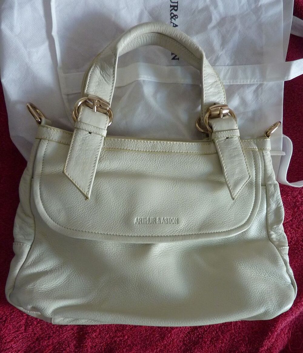 Sac cuir blanc &eacute;cru Arthur &amp; Aston Maroquinerie
