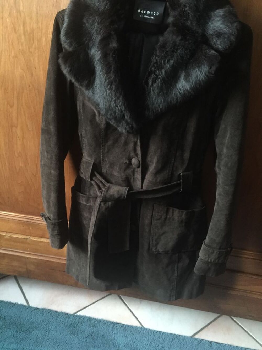 Manteau Oakwood 3/4 daim + ceinture + col fourrure Vêtements