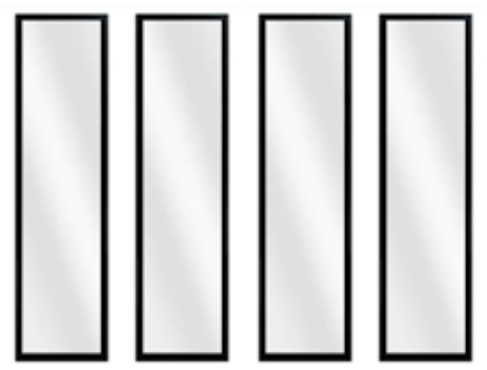Lot de 4 Miroirs rectangulaires noirs, l.30 x H.120 cm Décoration