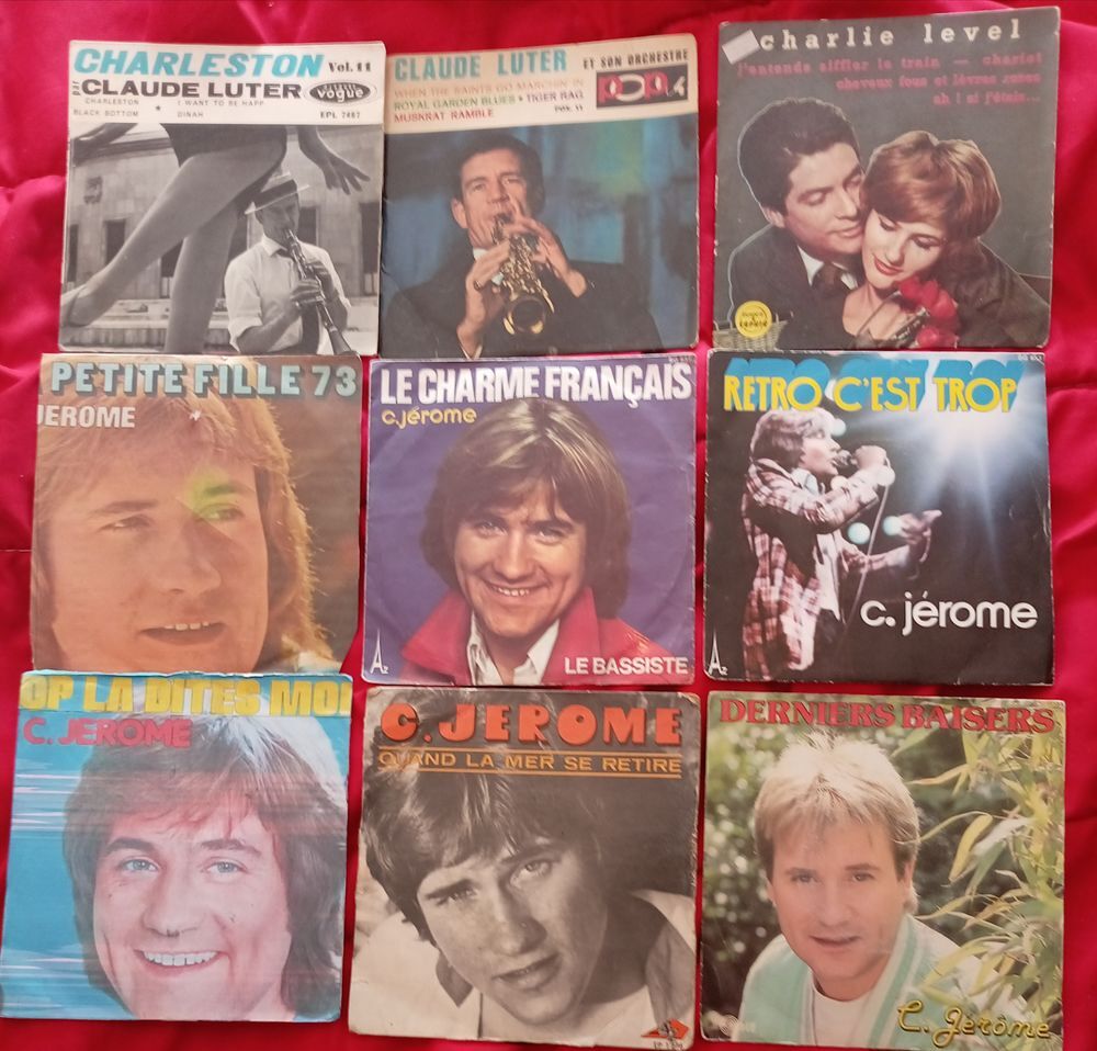 LOT DE 61 X 45 TOURS FRANCAIS / C CD et vinyles