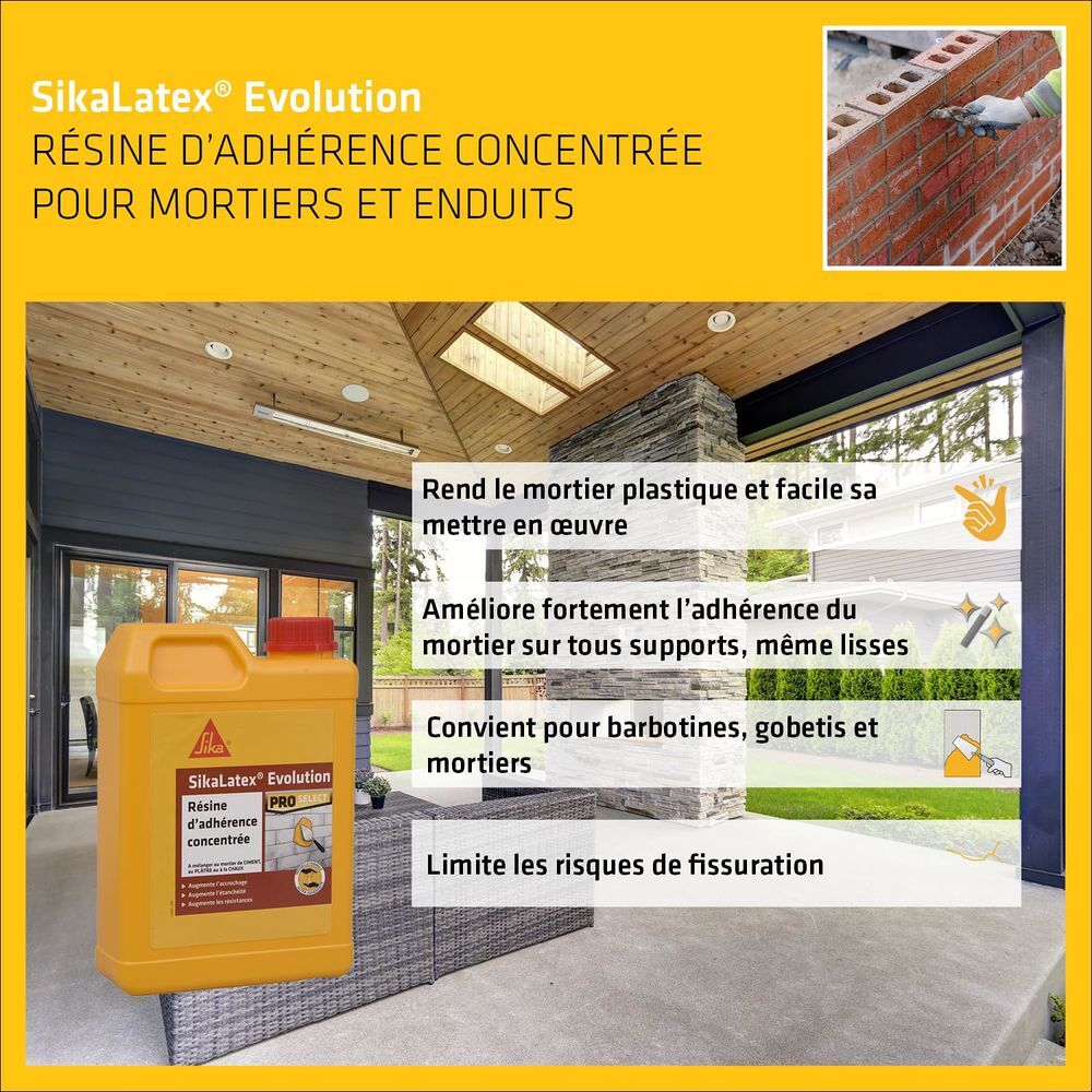 R&eacute;sine d'adh&eacute;rence pr&ecirc;te &agrave; l'emploi - SikaLatex Evolution Bricolage