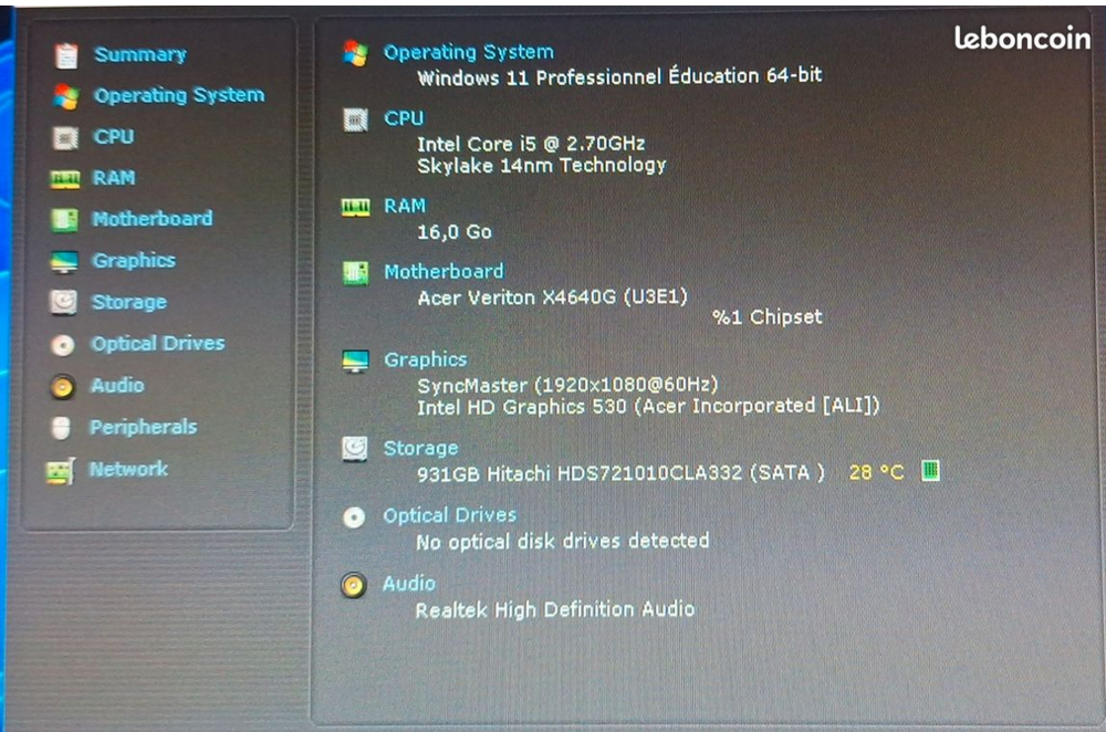  Acer Veriton VX 2640G Windows 11 24&nbsp;h&nbsp;2
Mat�riel informatique