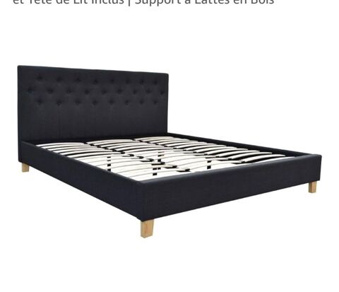 Cadre lit gris + matelas 180x200 350 Bziers (34)