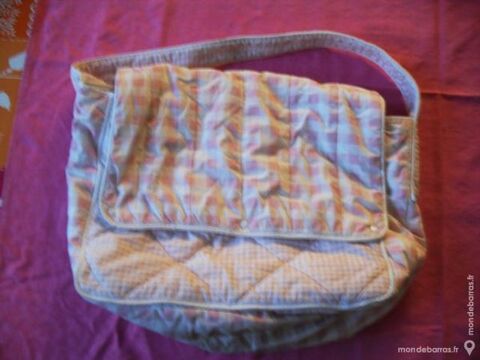 Sac  langer  carreaux roses et blancs 100% coton 18 Pantin (93)