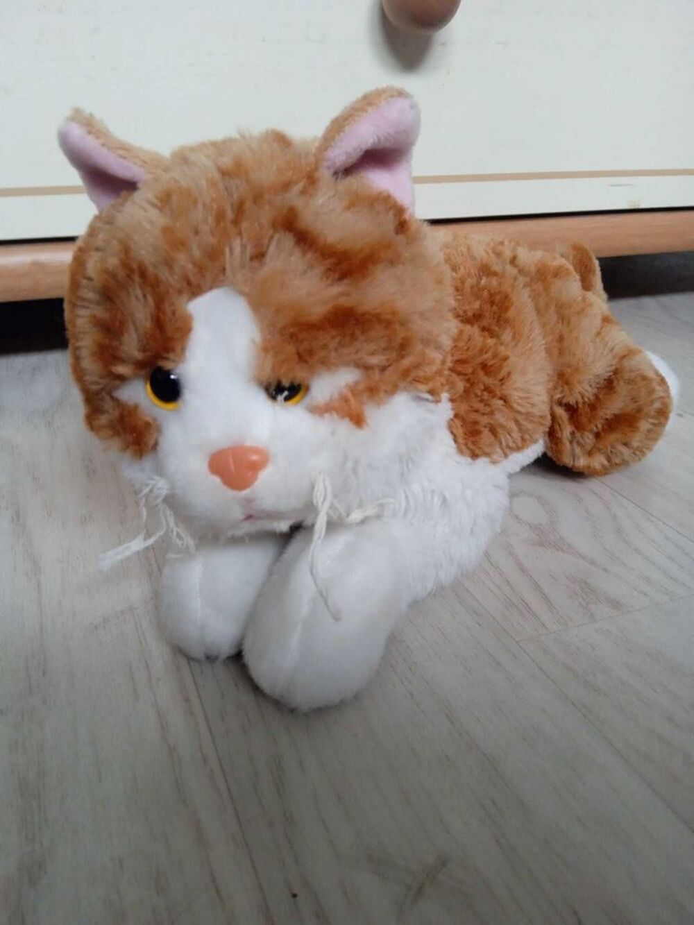 peluche chat roux, blanc Jeux / jouets