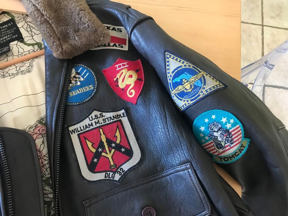BLOUSON CUIR TOP GUN COLLECTOR PARFAIT &Eacute;TAT MARRON Vêtements