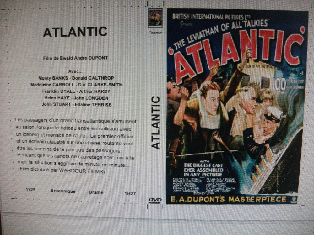 Rare film : Atlantic DVD et blu-ray