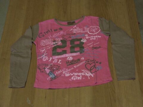 Tee-shirt manches longues Rose manches vertes 8�ans (126�cm) 2 Bagnolet (93)