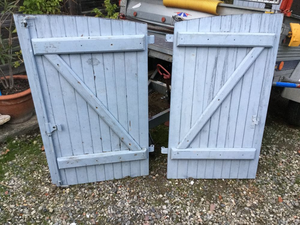 Volets en bois bleus - Lot de 2 paires Bricolage