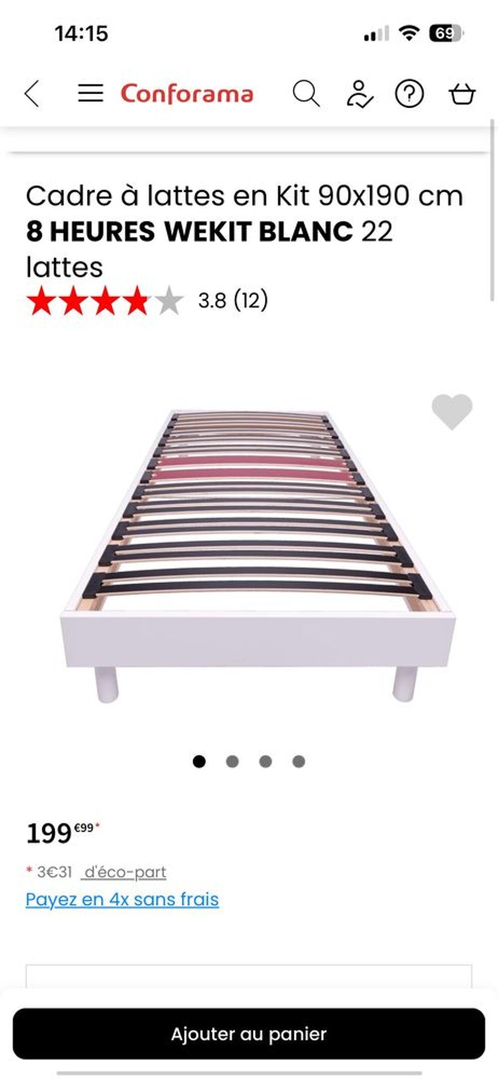 Cadre &agrave; lattes en Kit 90x190 cm Mobilier enfants