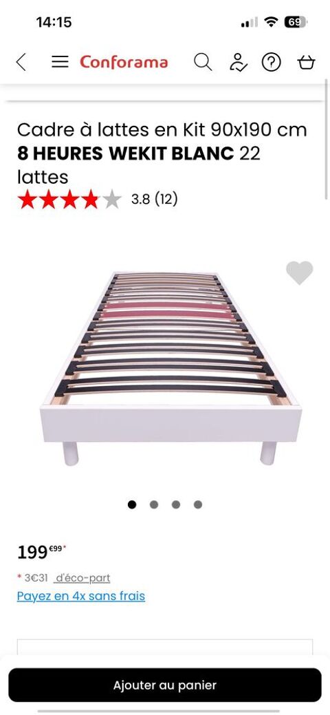 Cadre �  lattes en Kit 90x190 cm 100 Cornebarrieu (31)