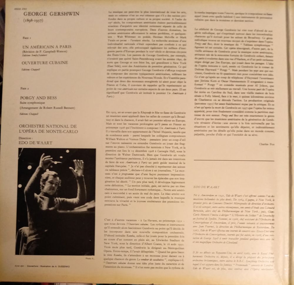 GEIRGE GERSHWIN / UN AMERICAIN A PARIS/ DISQUE VYNIL 33 TOUR CD et vinyles