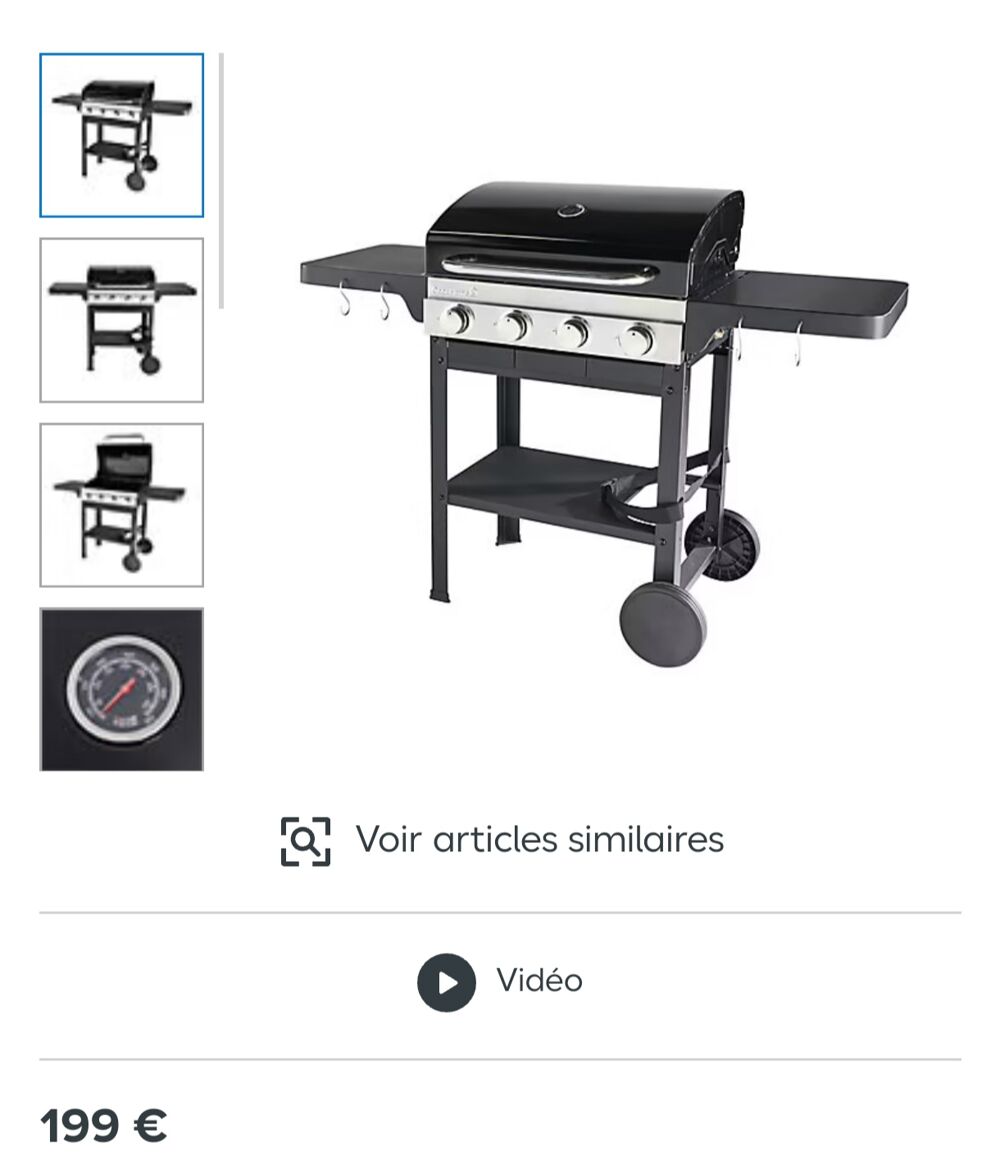 Barbecue gaz Goodhome Tippah 4.0 Jardin