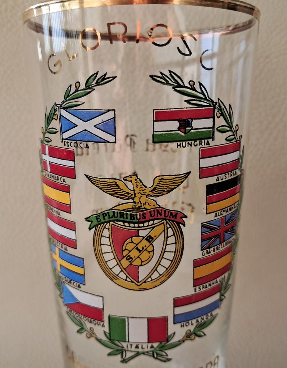 Verre vintage du SLB Benfica vintage, &acirc;g&eacute; de 64 ans 