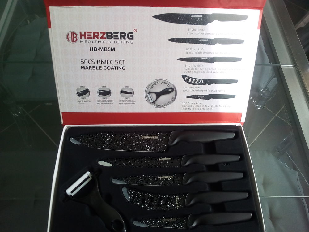 Ensemble De 5 Couteaux Herzberg Cuisine Saine Hb-Mb5m Cuisine