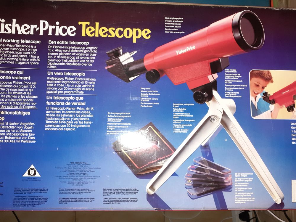 Jouet vintage 1986 Fisher Price - t&eacute;lescope rouge + tr&eacute;pied Jeux / jouets