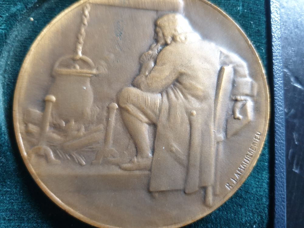 M&eacute;daille invention machine &agrave; vapeur 