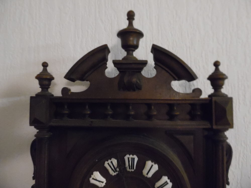 horloge pendule henri 2 barom&egrave;tre thermom&egrave;tre 19em avec clef 