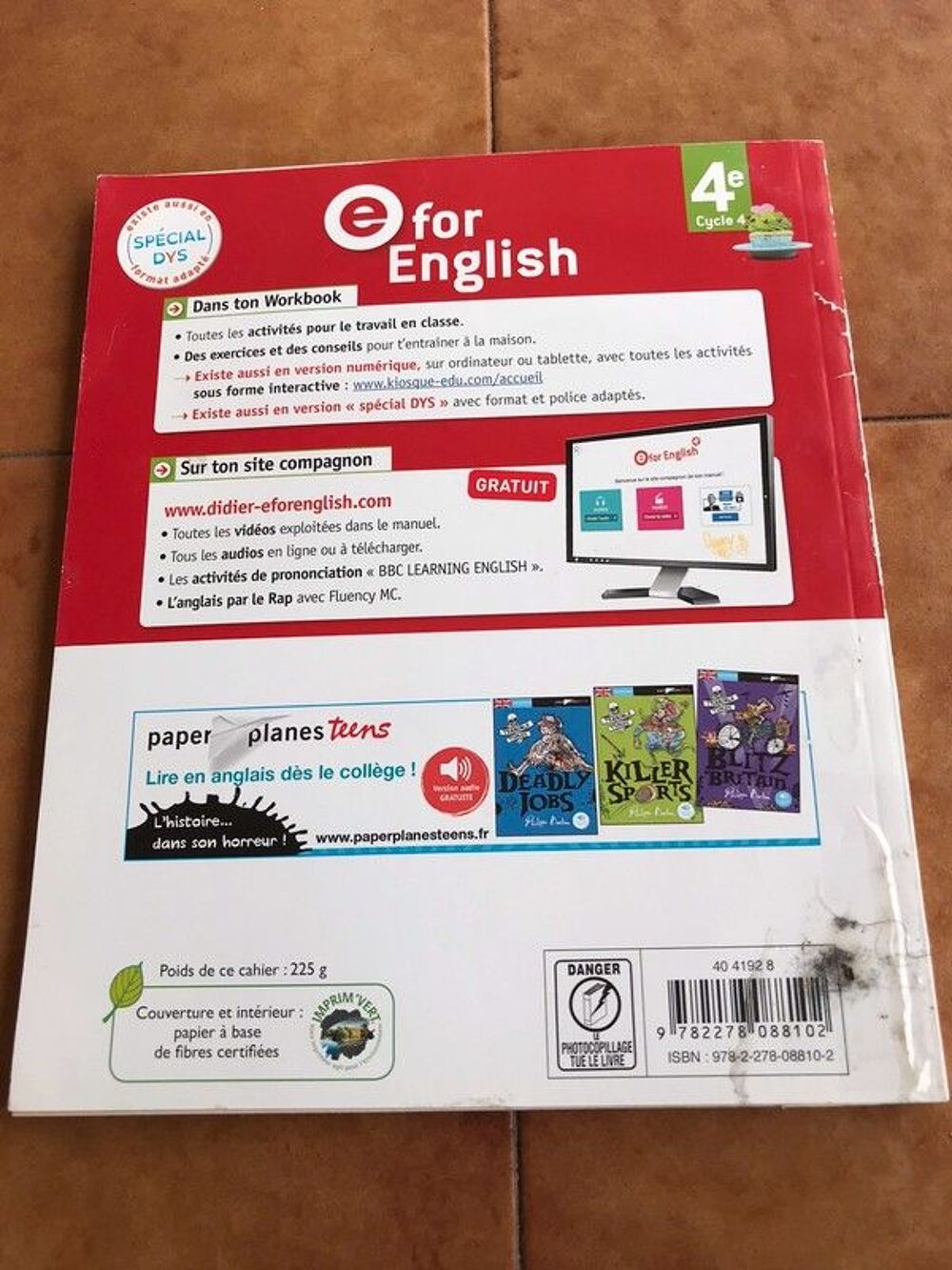 Workbook E For English 4&egrave;me Livres et BD