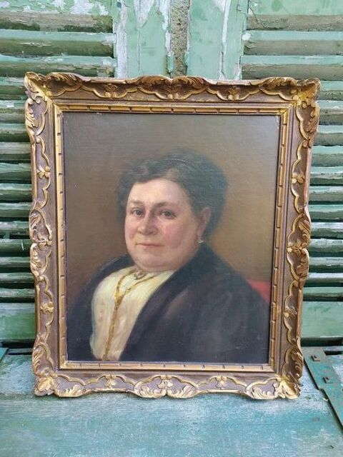 Tableau Portrait Femme Début XXème Cadre Montparnasse Doré. 280 Loches (37)
