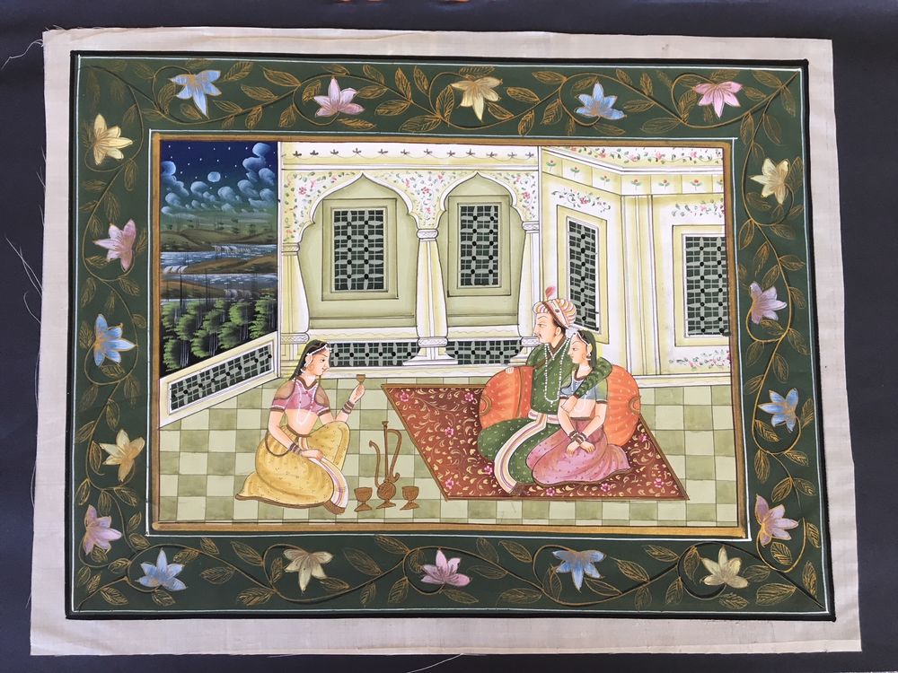 BATIK PEINTURE SUR SOIE ART MOGHOLE INDE 