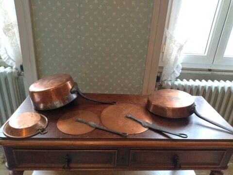 Lot casserole, pole et couvercle cuivre  35 Chteauroux (36)