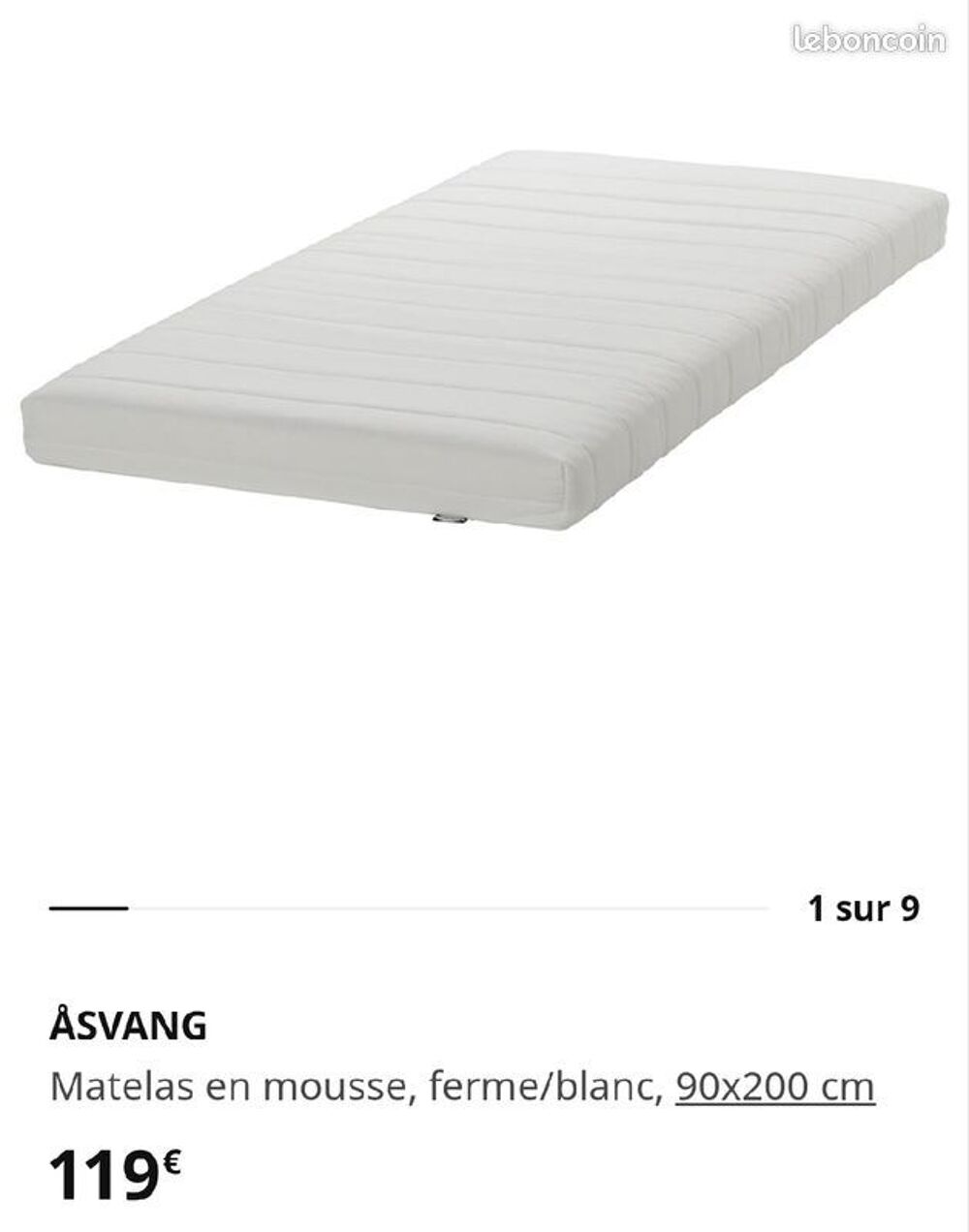 Lit IKEA 90x200 Neuf + Matelas Meubles