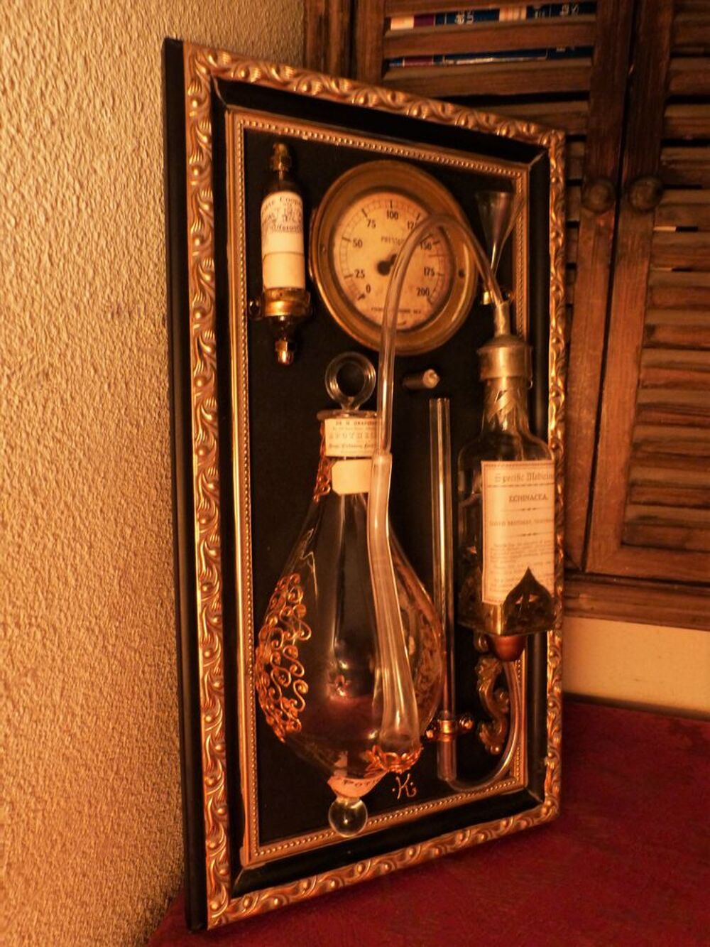 Tableau de Curiosit&eacute; "DOCTORIUM XIX" Steampunk Décoration