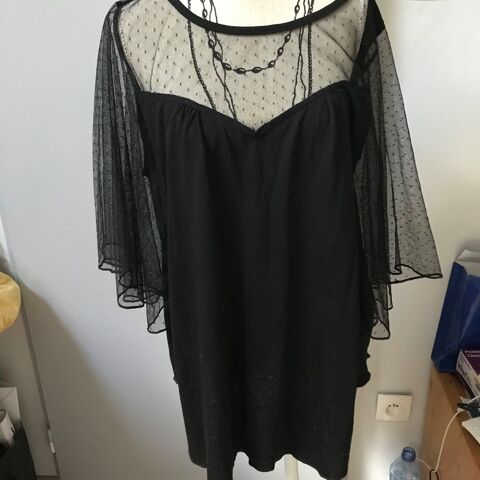 tee shirt noir coton et voile IN EXTENSO  T. M 4 Saint-Genis-Laval (69)