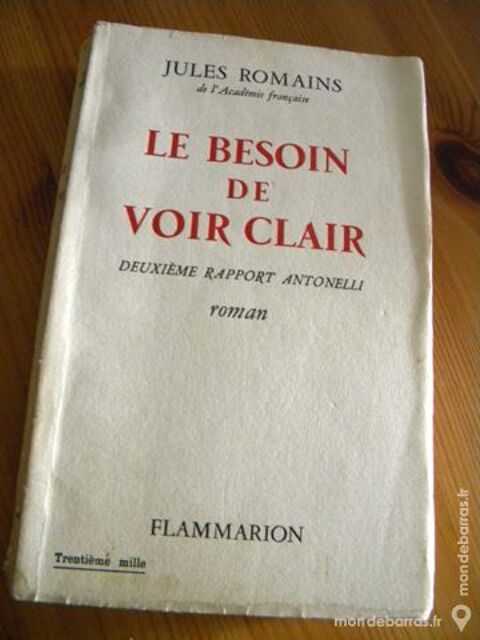 Le Besoin de Voir clair de Jules Romains - 1958 10 Villeurbanne (69)