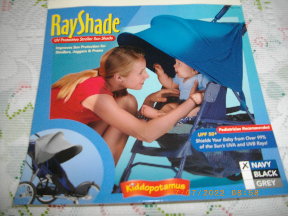 PROTECTION SOLEIL (RALLONGE) BLEU MARINE ANTI-UV P/POUSSETTE Puériculture
