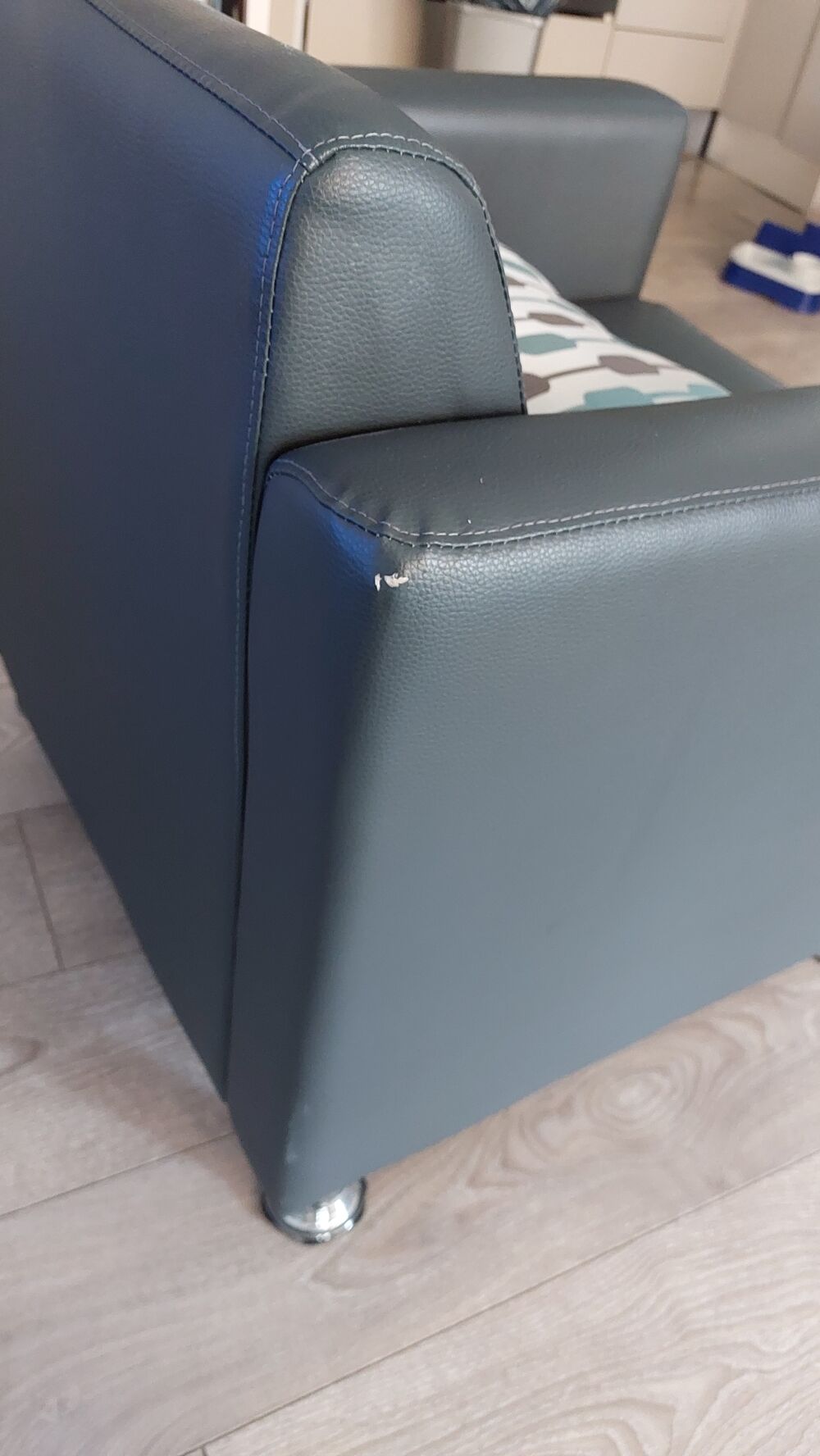 Fauteuils faux cuir gris Meubles