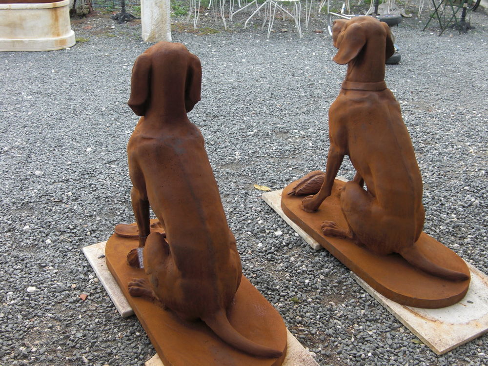 Statue chien de chasse en fonte Décoration