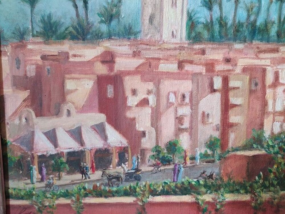 Tableau Orientaliste Peinture Maroc Marrakech XX&egrave;me 
Décoration
