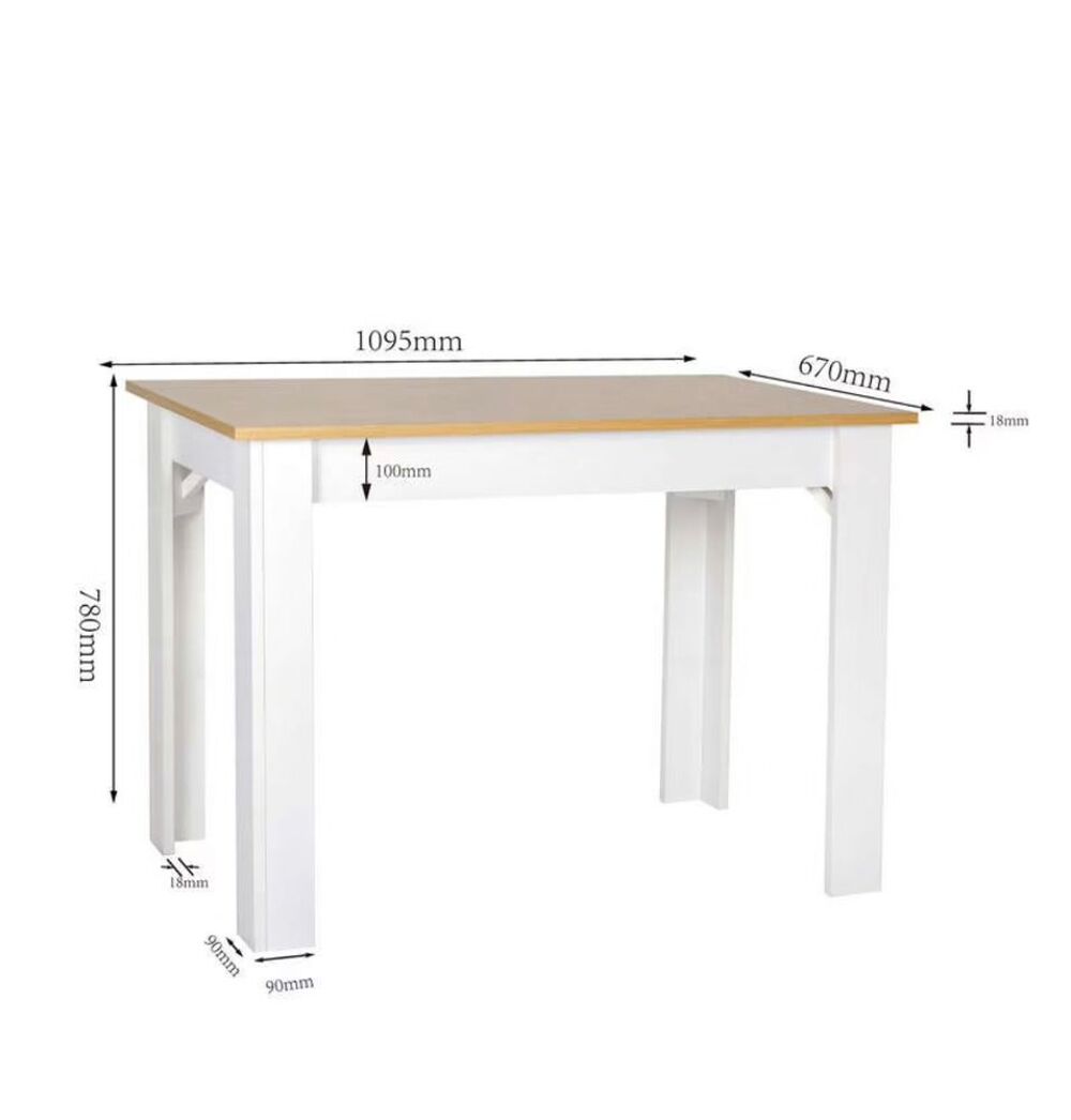 Table 4 personnes cloe conforama beige et blanche Meubles