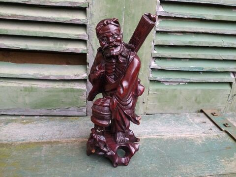 Statue Chine Bambou Chinois Immortel Antique 139 Loches (37)