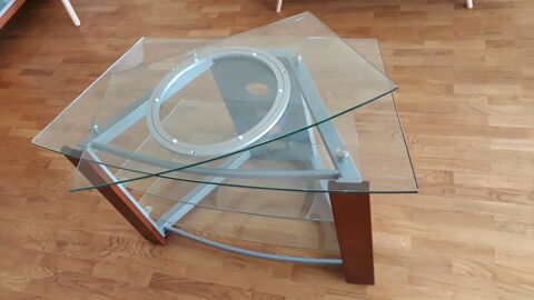 Meuble TV verre et bois 95 Levallois-Perret (92)