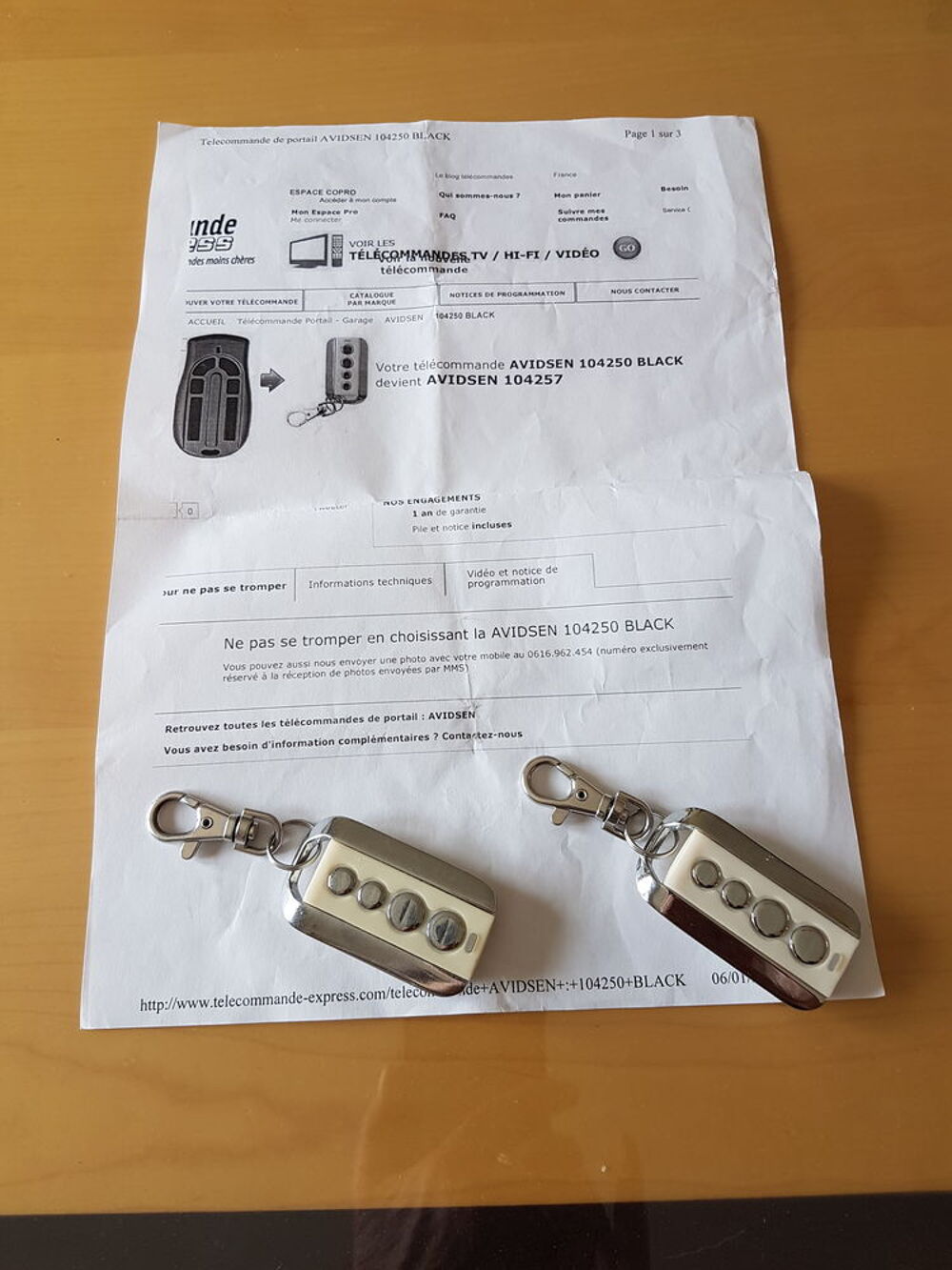 telecommandes portail et porte de garage motor avidsen Bricolage