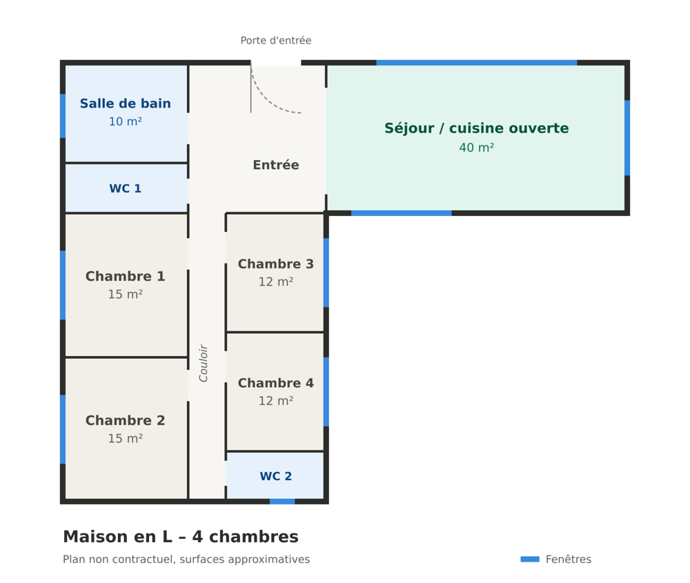 Location Maison Maison 5 pièces - 4 chambres Loivre