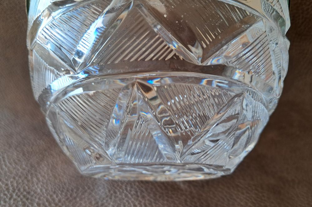pot &agrave; biscuits vintage en verre cisel&eacute; motifs g&eacute;om&eacute;triques Décoration