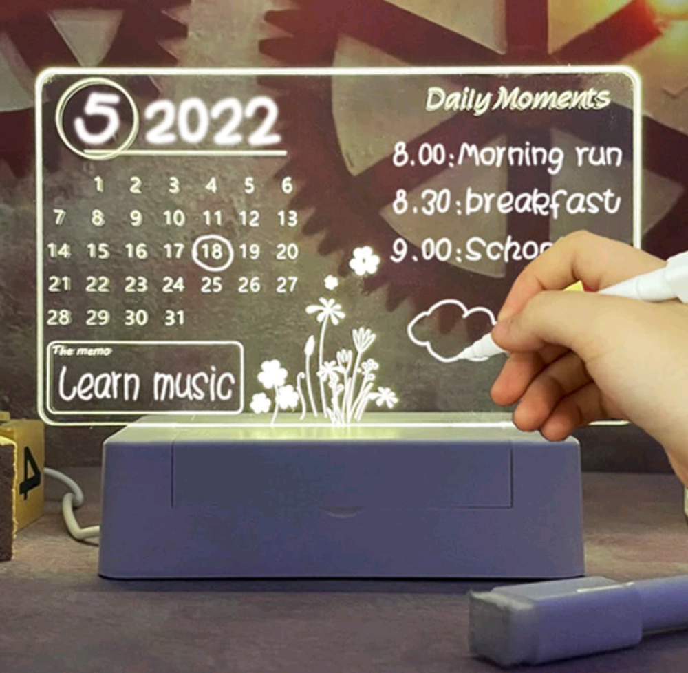 Afficheur Panneau de Notes Veilleuse Cr&eacute;ative LED avec Stylo D�coration