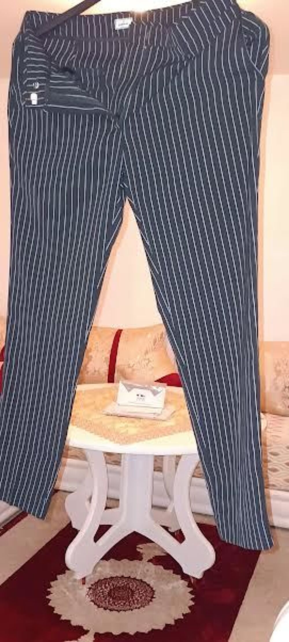Pantalon Carotte &agrave; rayures tennis - Taille 36 (S) 
Vêtements