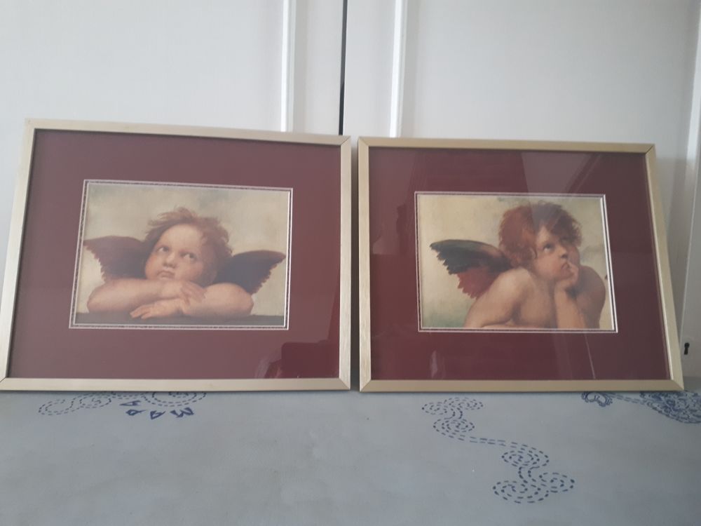 Tableaux deux anges de Rapha&euml;l - 25 euros pi&egrave;ce Décoration